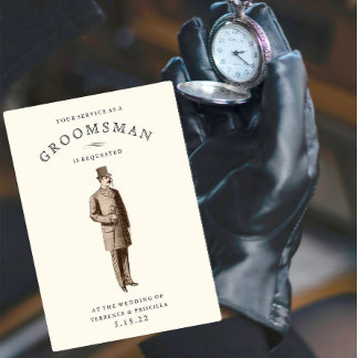 Vintage Gent | Groomsman Request Card