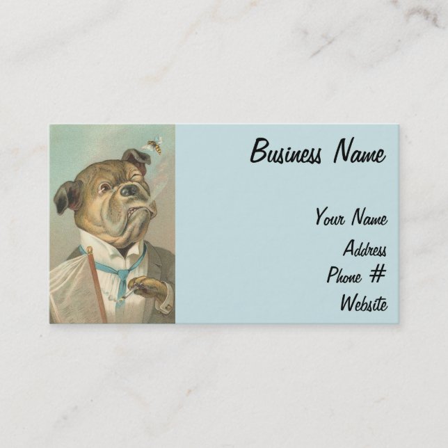 Vintage Gentleman Dog Business Card (Front)