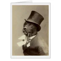 Vintage Gentleman Dog with Top Hat Pipe Zazzle