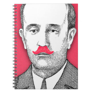 Vintage  Gentleman With Funny Pink Moustache Notebook