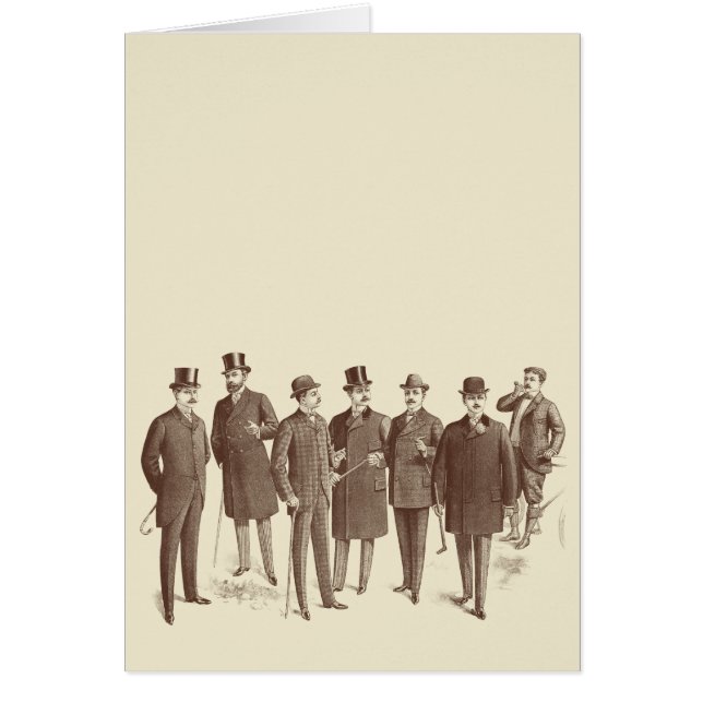 Vintage Gentlemen 1800s Men's Fashion Brown Beige (Front)