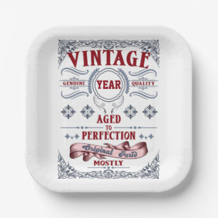 Vintage Genuine Quality Aged to Perfection Paper Plate
