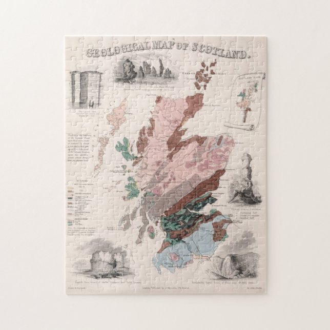 Vintage Geological Map of Scotland (1850) Jigsaw Puzzle (Vertical)