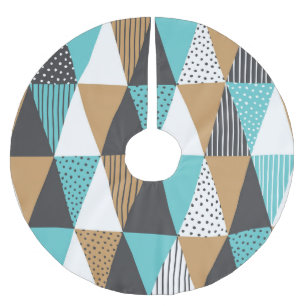 Vintage Geometric: Abstract Illustration. Brushed Polyester Tree Skirt