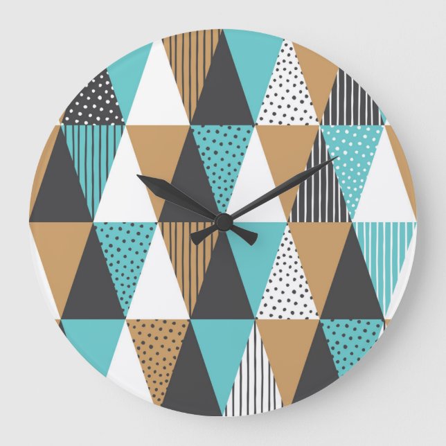 Vintage Geometric: Abstract Illustration. Large Clock (Front)