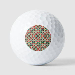 Vintage geometric, abstract seamless pattern. golf balls