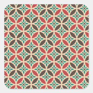 Vintage geometric, abstract seamless pattern. square sticker