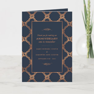 Vintage Geometric, Art Deco Anniversary Thank You Card