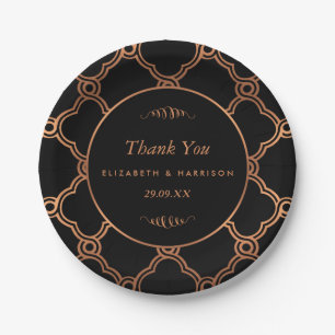 Vintage Geometric Art Deco Gatsby Wedding Paper Plate