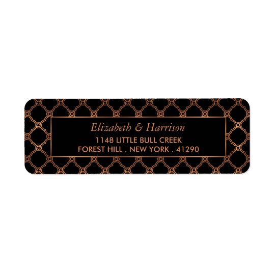 Vintage Geometric Art Deco Gatsby Wedding Return Address Label