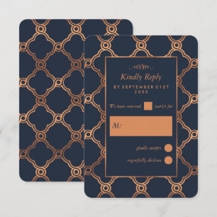 Vintage Geometric Art Deco Gatsby Wedding RSVP Card