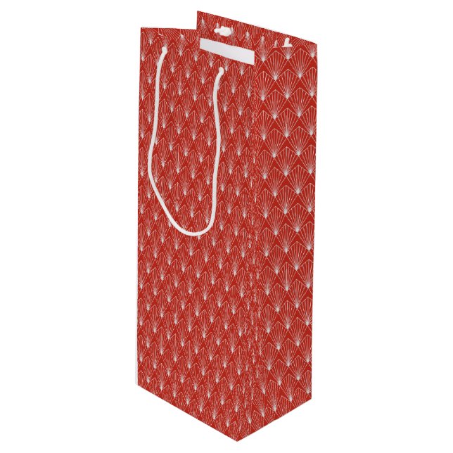 Vintage Geometric Art Deco Pattern  Wine Gift Bag (Front Angled)