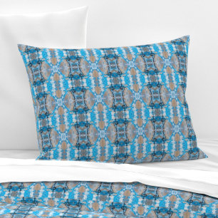 Vintage geometric blue and grey S-size pattern Pillowcase