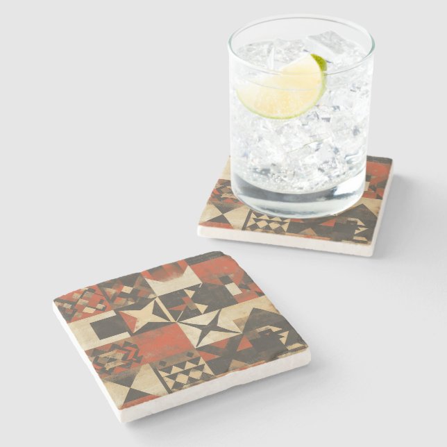 Vintage Geometric Bohemian Stone Coaster (Side)