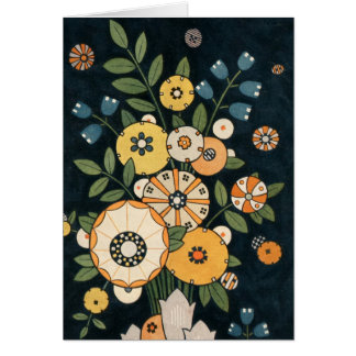 Vintage Geometric Circle Flower Abstract Botanical