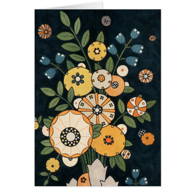 Vintage Geometric Circle Flower Abstract Botanical (Front)