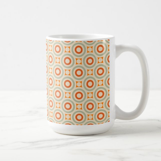 Vintage Geometric Circle Pattern Coffee Mug (Right)