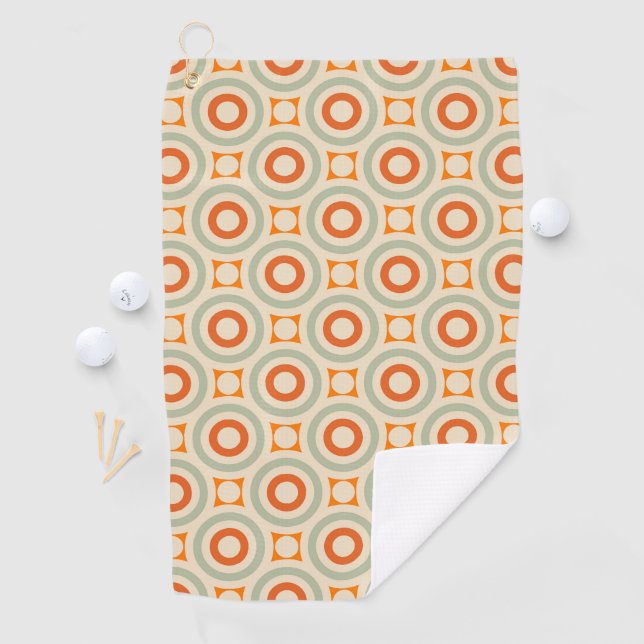Vintage Geometric Circle Pattern Golf Towel (InSitu)