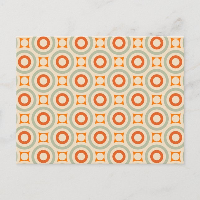 Vintage Geometric Circle Pattern Holiday Postcard (Front)