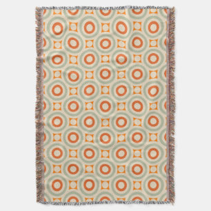 Vintage Geometric Circle Pattern Throw Blanket