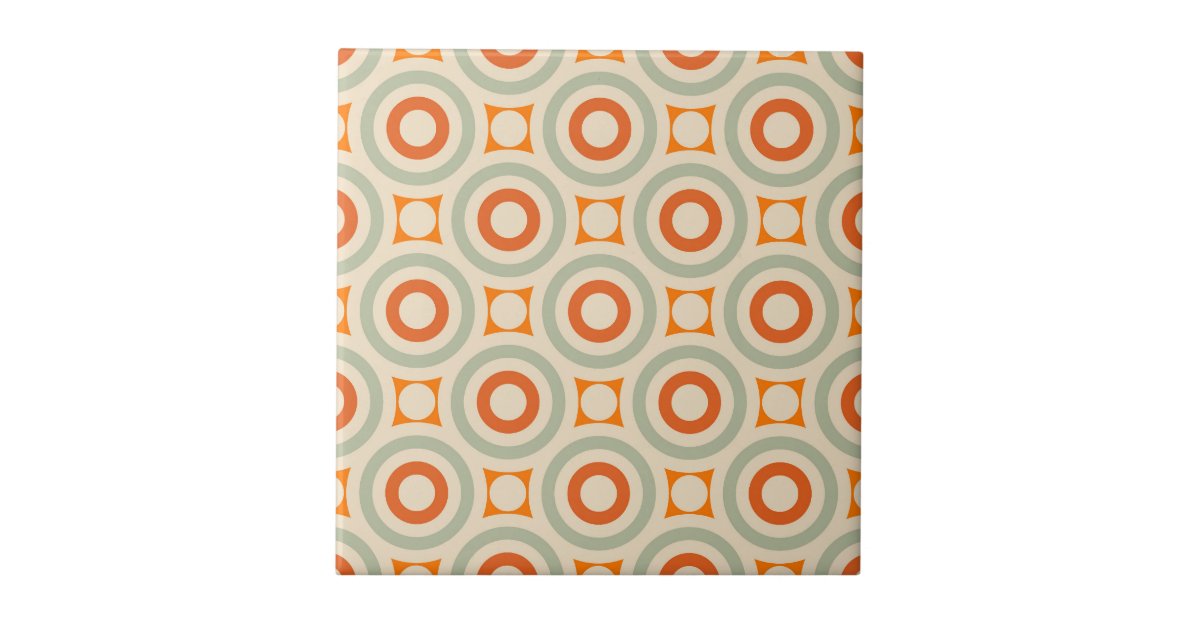 Vintage Geometric Circle Pattern Tile | Zazzle