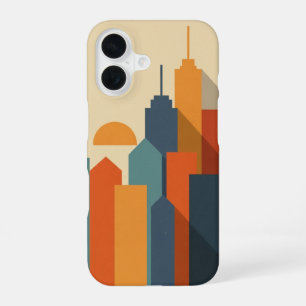 Vintage Geometric City iPhone 16 Case