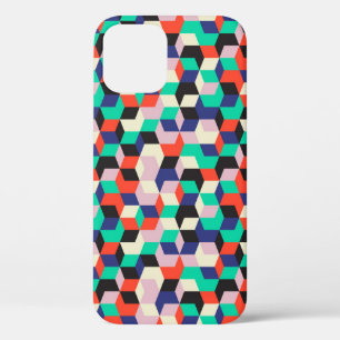 Vintage geometric, diamond shape pattern. iPhone 12 case