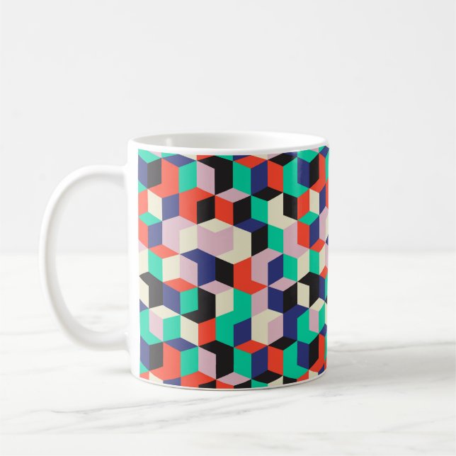 Vintage geometric, diamond shape pattern. coffee mug (Left)