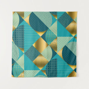 Vintage geometric fabric, seamless patchwork. tapestry