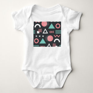 Vintage geometric figures: seamless design. baby bodysuit