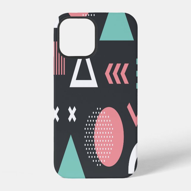 Vintage geometric figures: seamless design. iPhone case (Back)