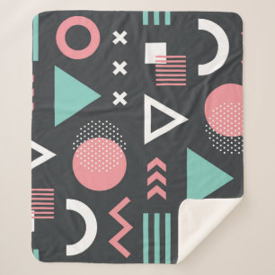 Vintage geometric figures: seamless design. sherpa blanket