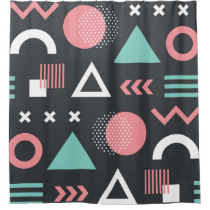 Vintage geometric figures: seamless design. shower curtain