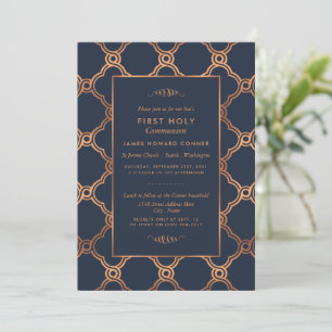 Vintage Geometric, First Holy Communion Invitation