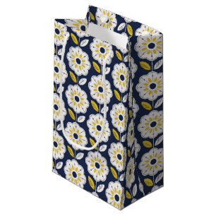 Vintage Geometric Flower Pattern Small Gift Bag
