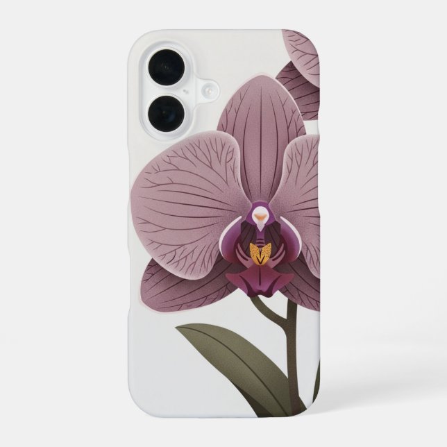 Vintage Geometric Orchid iPhone 16 Case (Back)