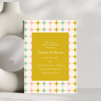 Vintage Geometric Pastel MCM Stars Bridal Shower