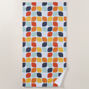 Vintage Geometric Pattern Beach Towel