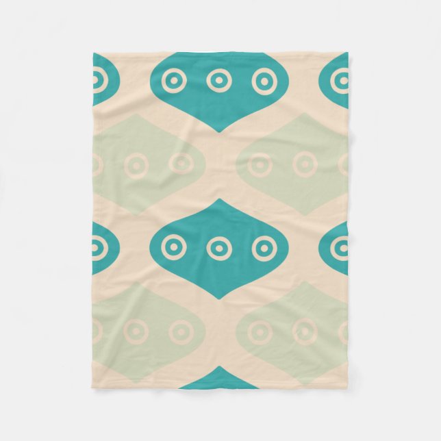 Vintage Geometric Pattern Fleece Blanket (Front)