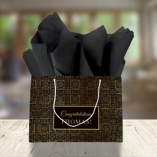 Vintage Geometric Pattern for Men  Large Gift Bag