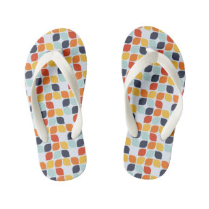 Vintage Geometric Pattern Kid's Flip Flops