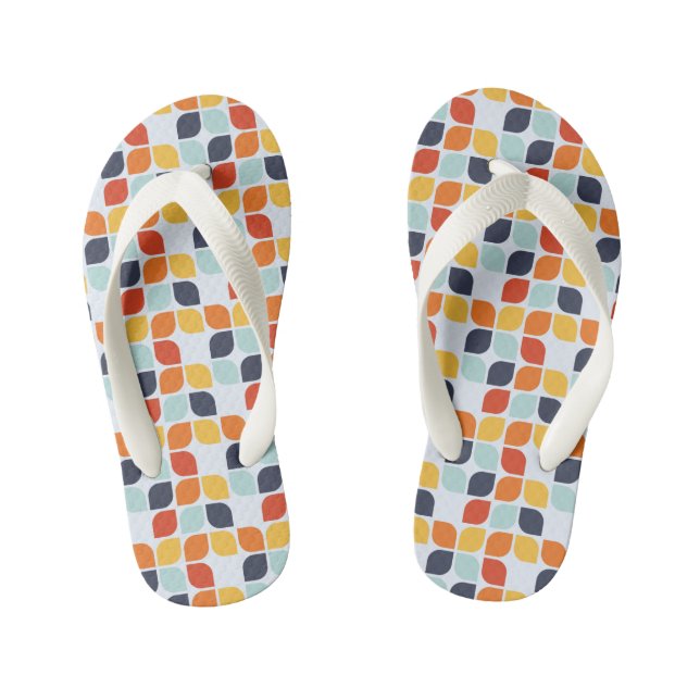 Vintage Geometric Pattern Kid's Flip Flops (Footbed)