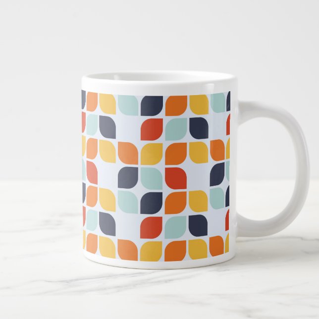 Vintage Geometric Pattern Large Coffee Mug (Right)