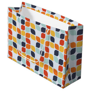 Vintage Geometric Pattern Large Gift Bag