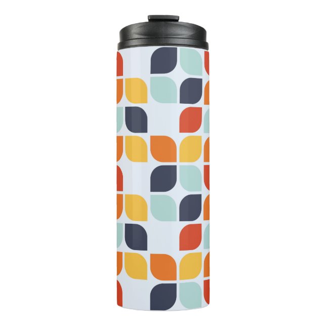 Vintage Geometric Pattern Thermal Tumbler (Front)