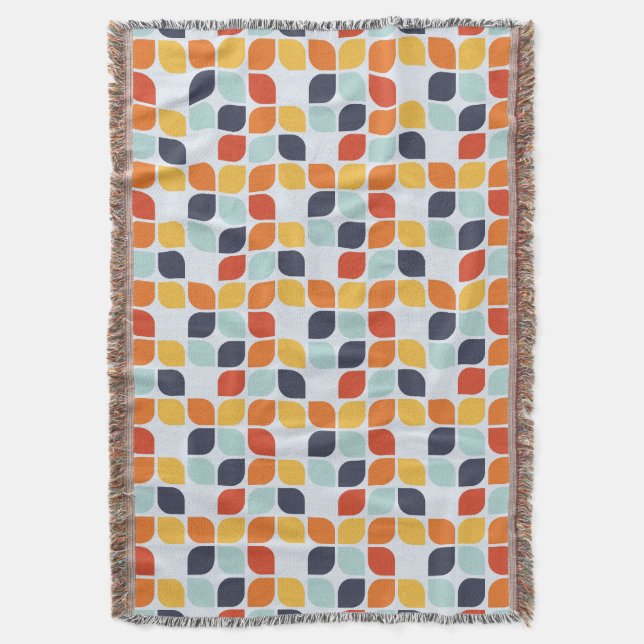 Vintage Geometric Pattern Throw Blanket (Front Vertical)