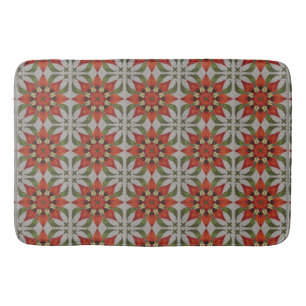 vintage Geometric Quilt Block Art Pattern Bath Mat