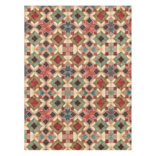 vintage Geometric Quilt Block Art Pattern Tablecloth