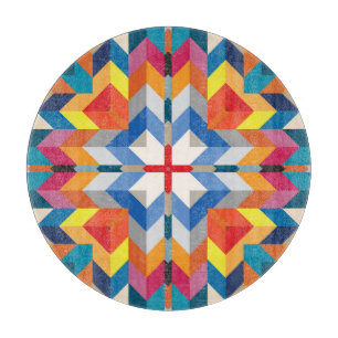 Vintage Geometric: Scandinavian Colour Blocks Cutting Board