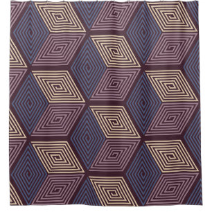 vintage geometric seamless pattern with cubes in p shower curtain